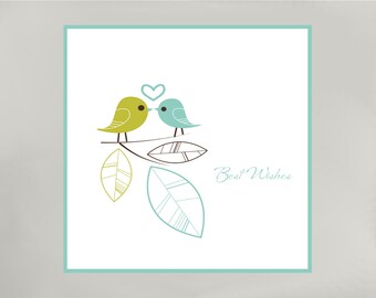 Lovebirds Gift Enclosure Card/Best Wishes