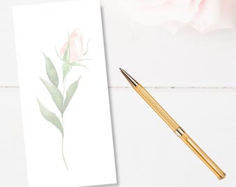 Opaque Rose Bud Long Notepad