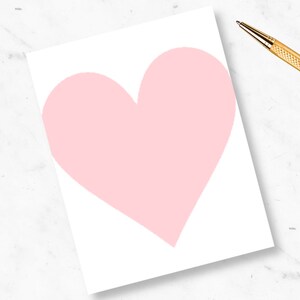Simple Pink Heart Notepad//50 Sheets