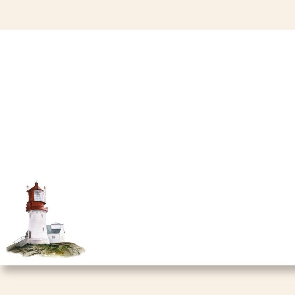 Watercolor Lighthouse Flat Note Card Set/Set of 10 Notes