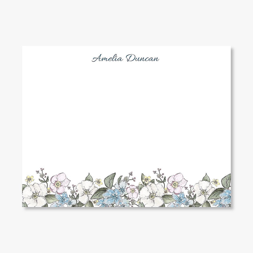 Pastel Floral Flat Note Cards/set of 10 Notes - Etsy