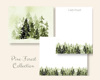 Pine Forest Stationery Set/Note Cards/Notepad