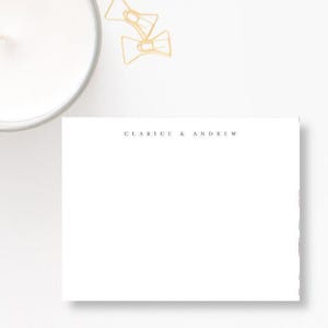Personalized Couples Note Cards: Linen Stationery Set of 10