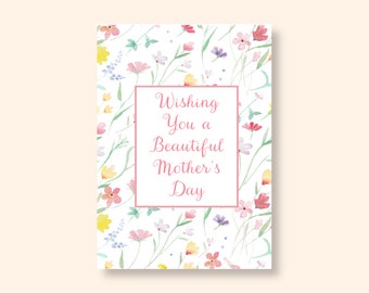 Spring Meadow Wildflower Mother's Day Card, Envelope Included