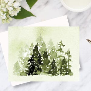 Pine Forest Water Color Note Cards/Nature/Piney Woods