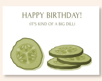 Pickle Birthday Card - Etsy