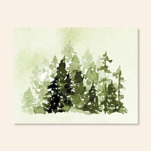 Pine Forest Water Color Note Cards/Nature/Piney Woods