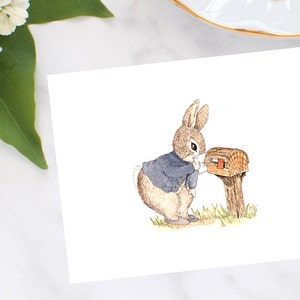 Peter Rabbit Style Note Cards/peter Rabbit at Mailbox/10 Note Set - Etsy