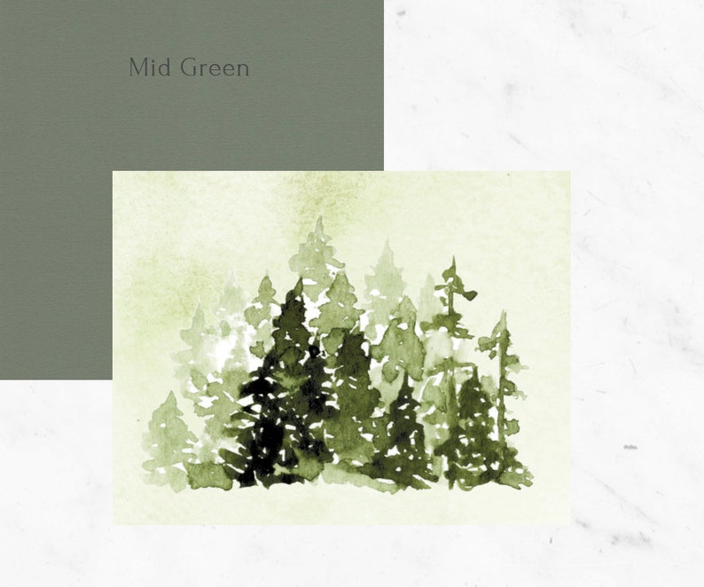 Pine Forest Water Color Note Cards