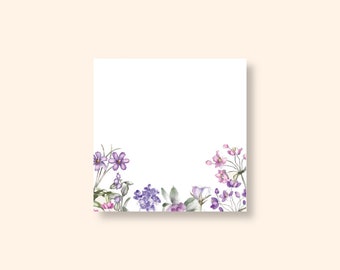 Lavender Floral Border Folded Gift Enclosure Card, Envelope Included