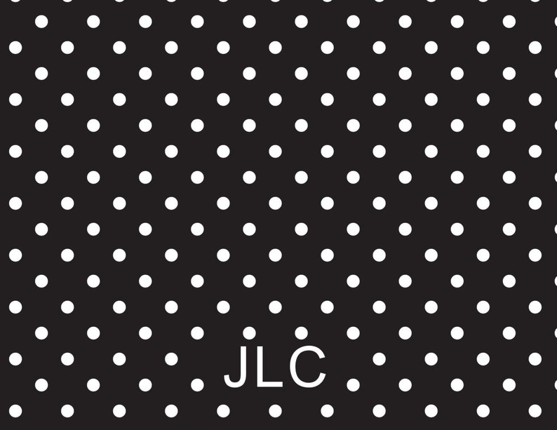 Polka Dot Monogram Note Cards