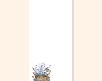 Watercolor Gardening Theme Long Note Pad/50 Sheets