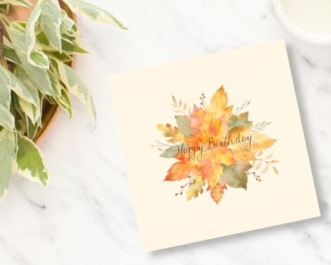 Autumn Leaf Birthday Gift Enclosure Card - Etsy