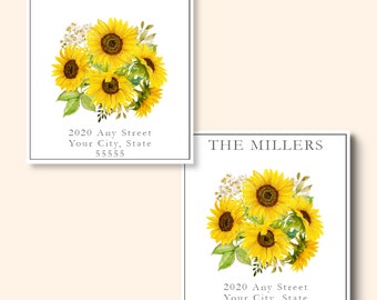 Personalized Printed Sunflower Return Address Labels/Label Sheets