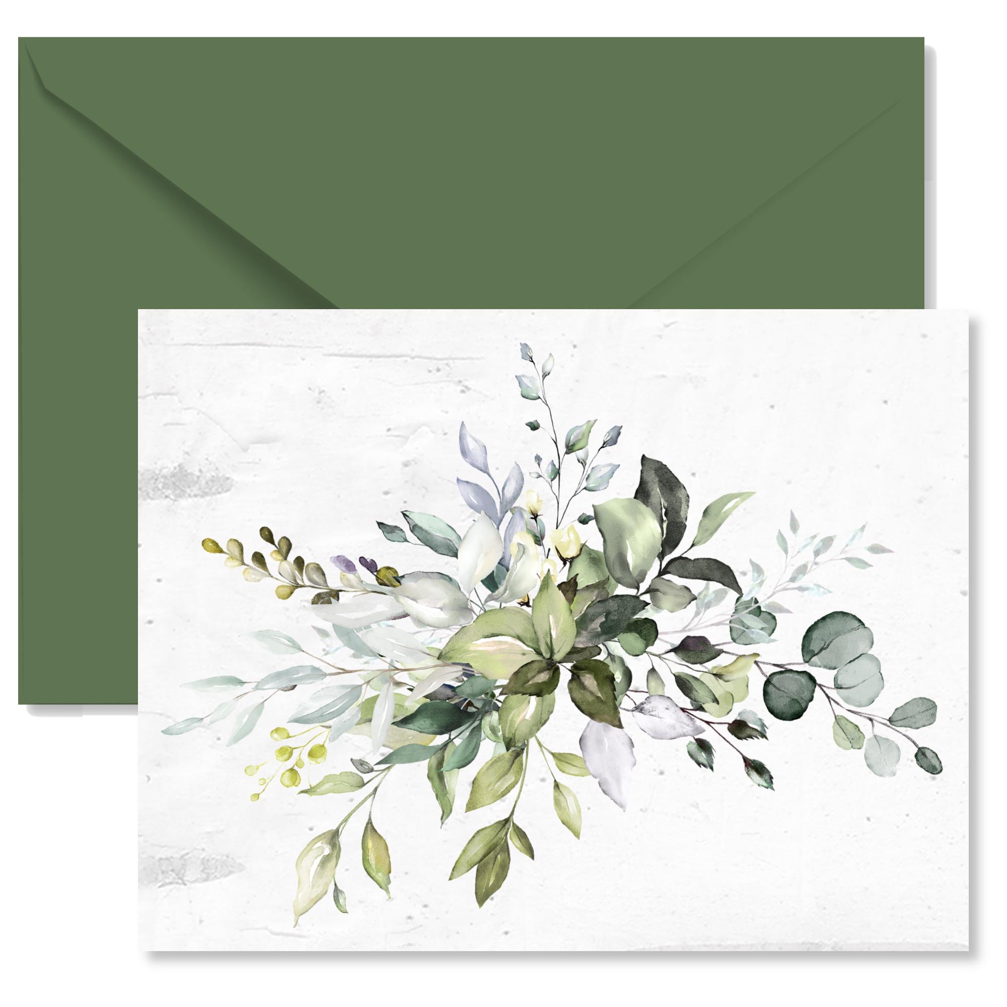 Herbal Greenery Bouquet Note Cards/greenery Notes/set of 10 - Etsy