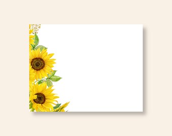 Bold Sunflower Flat Note Cards/Set of 10 Notes