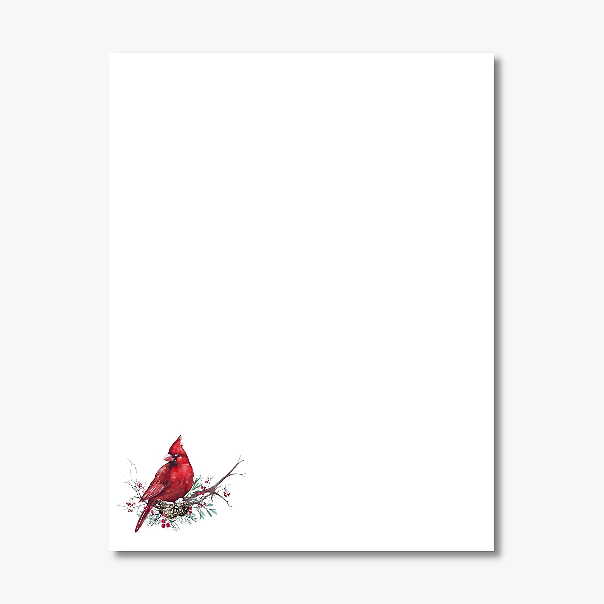 Cardinal Note Paper Red Cardinal Note Pad//50 Sheets - Etsy