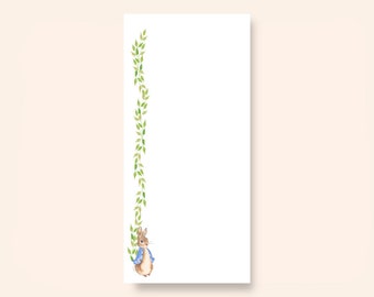 Peter Rabbit Long Notepad//50 Sheets/Stocking Stuffer