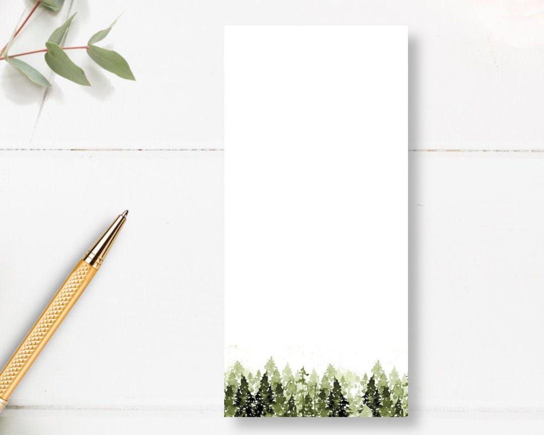 Personalized Pine Forest Notepad: Long Stationery Pad, 50 Sheets - Etsy