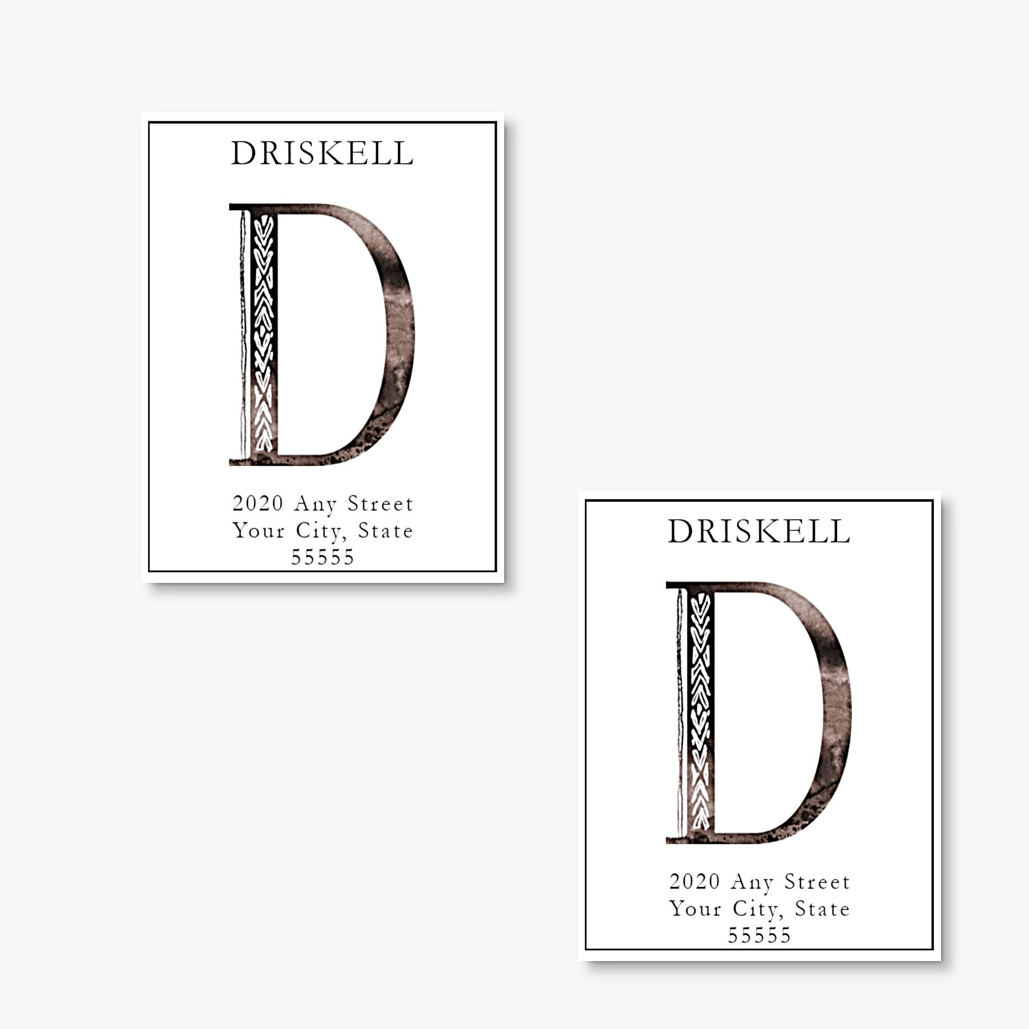 Rustic Address Lables Personalized Printed Rustic Monogram Return Address Labels/label Sheets ...