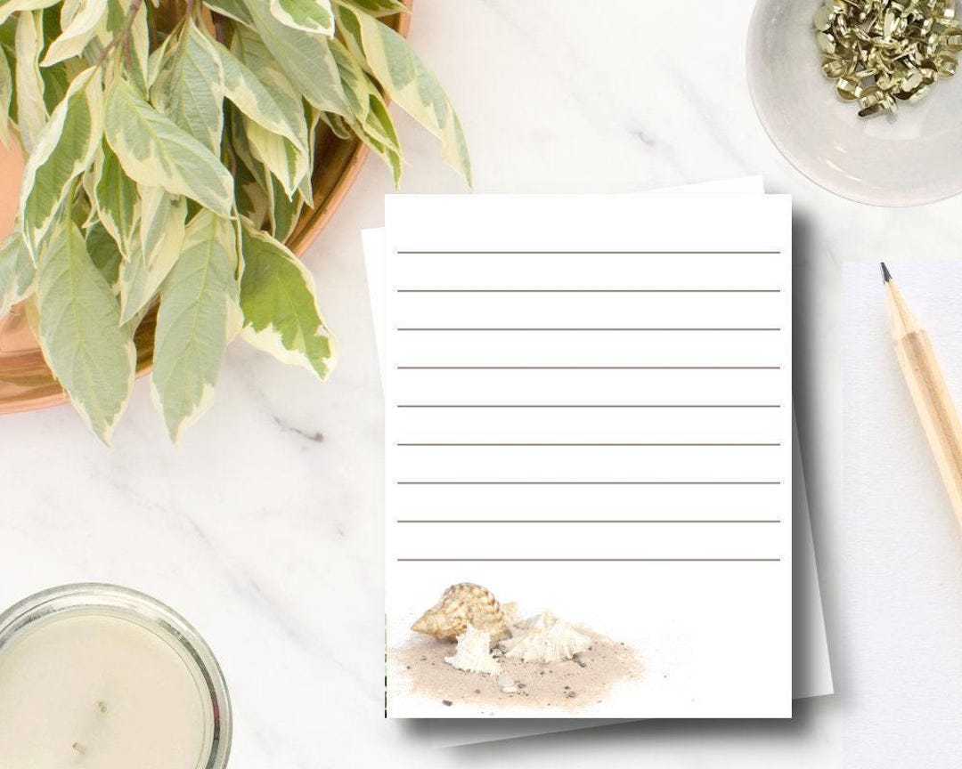 Notepad Sand Sand and Shells Watercolor Note Pad//50 Sheets - Etsy