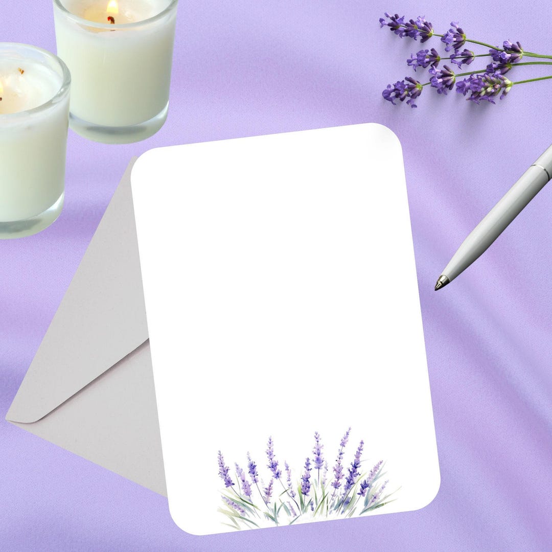 Watercolor Lavender Floral Mini Notecards/set of 12 Notes - Etsy