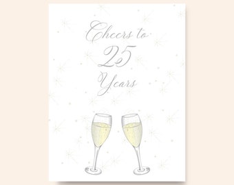 Wedding Anniversary Champagne Toast Card/Envelope Included