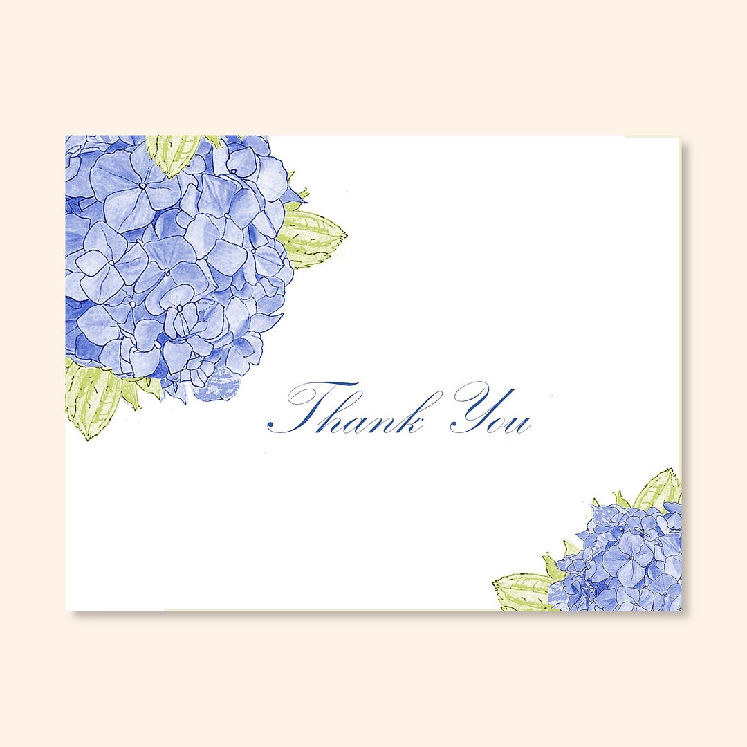 Blue Hydrangea Personalized Note Cards/set of 10 Notes - Etsy