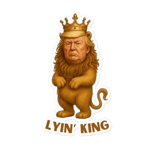 Pegatinas divertidas de Trump sin burbujas del Rey Mentiroso, humor anti Trump