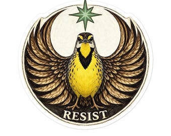 Rebel Bird North Dakota State Sticker | Resist Alliance Vinyl Decal | Western Meadowlark