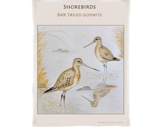 Shorebird Geschirrtuch - Uferschnepfe - Zugvogel Australier hergestellt und exklusiv gestaltet