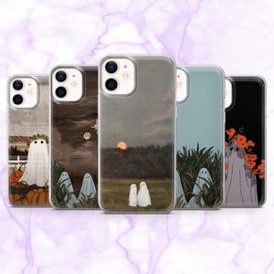 Ghost Phone Case Spooky Halloween Cover for iPhone 17, 16, 15, 14, 13, 12 Samsung S25, S24, S23, A56, A16 Pixel 10Pro XL, 9A, 8A, 8Pro 7A