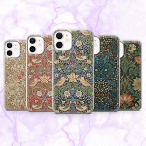 William Morris telefoonhoesje art nouveau Morris cover voor iPhone 16, 15, 14, 13, 12, 11 | Samsung S25, S24, S23, A16 | Pixel 9A, 9Pro, 8A, 7A