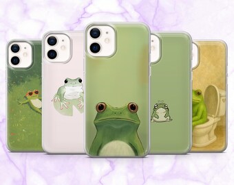 Frog Phone Case Lilypad Toad Cute Frog Cover for iPhone 16, 15, 14, 13, 12, 11 | Samsung S25, S24, S23, A16 | Pixel 9A, 9Pro 8A