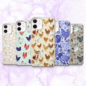 Chicken Phone Case Rooster Farm Animal Cover for iPhone 16, 15, 14, 13, 12, 11 | Samsung S25, S24, S23, A16 | Pixel 9A, 9Pro 8A