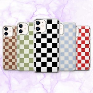 Funda para teléfono con diseño de damas y tablero de ajedrez para iPhone 16, 15, 14, 13, 12 y 11 / Samsung S25, S24, S23, A16 / Pixel 9A, 9Pro y 8A