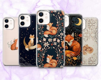 Fox Phone Case Cottagecore Cute Fox Cover for iPhone 17, 16, 15, 14, 13, 12 Samsung S25, S24, S23, A56, A16 Pixel 10Pro XL, 9A, 8A, 8Pro