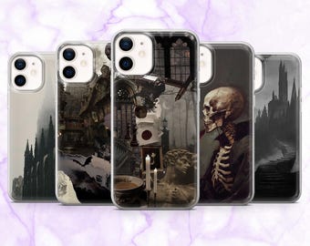 Dark Academia Phone Case Dark Fantasy Gothic Cover for iPhone 16, 15, 14, 13, 12, 11 | Samsung S25, S24, S23, A16 | Pixel 9A, 9Pro, 8A