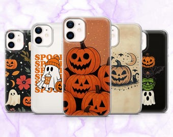 Halloween Phone Case Ghost Spooky Cover for iPhone 17, 16, 15, 14, 13, 12 Samsung S25, S24, A56, A16 Pixel 10Pro XL, 9A, 8A 8Pro