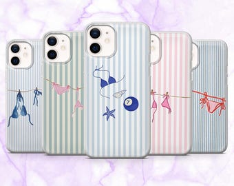 Bikini Phone Case Beach Seaside Cover for iPhone 17, 16, 15, 14, 13, 12 Samsung S25, S24, S23, A56, A16 Pixel 10Pro XL, 9A, 8A, 8Pro