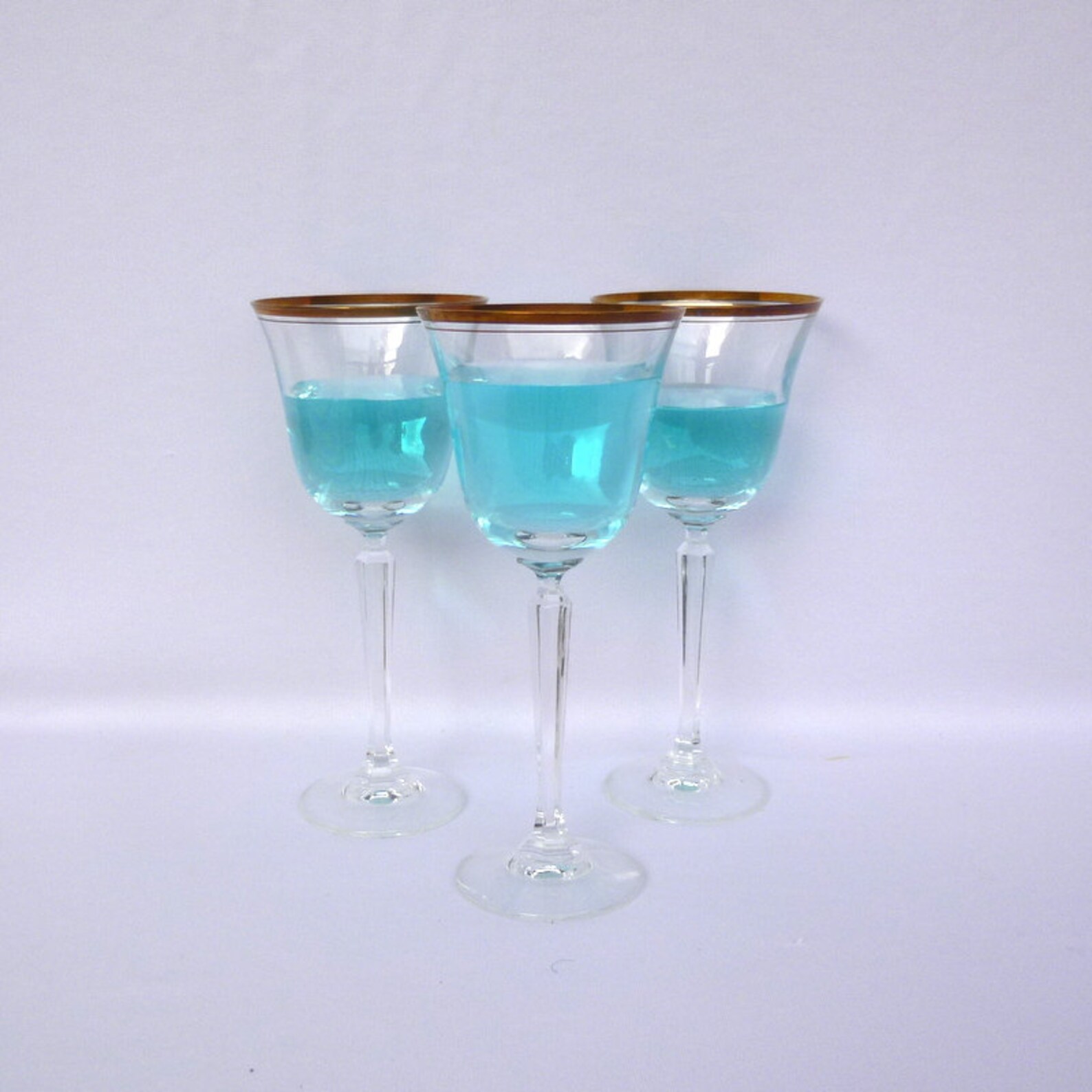 Vintage LEAD CRYSTAL GOBLET Trio/ Wedding Toast Glasses Etsy