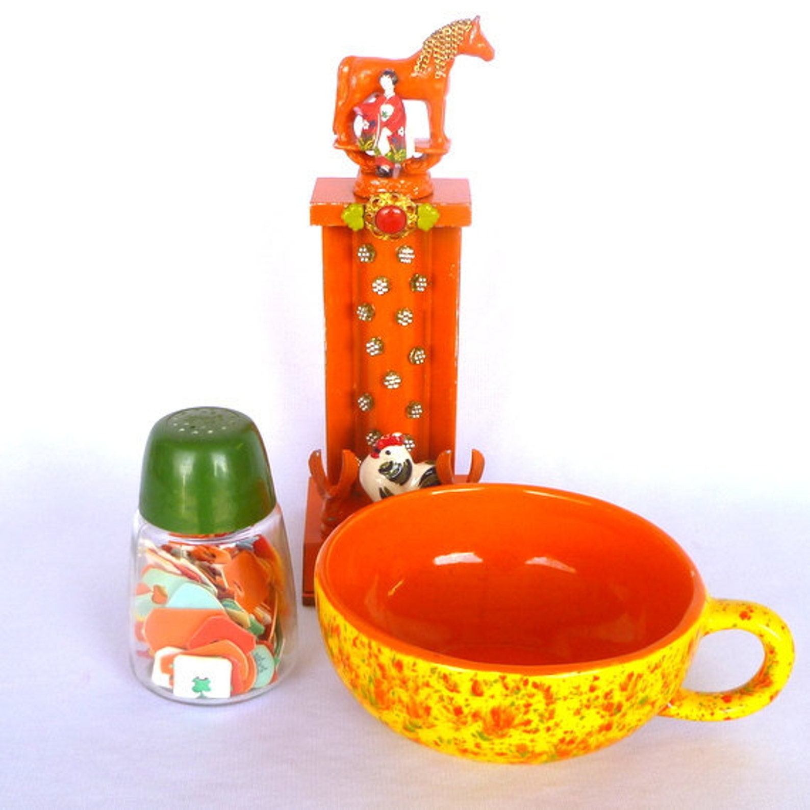 VINTAGE KITSCH Confetti Glaze BOWL Etsy