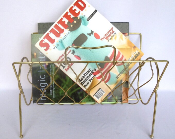 Mad Men Gold METAL MAGAZINE RACK Etsy