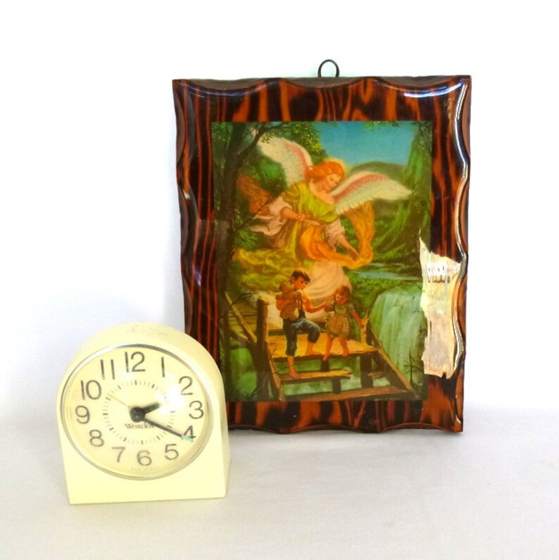 RELIGIOUS KITSCH DECOUPAGE Art/ Guardian Angel Etsy