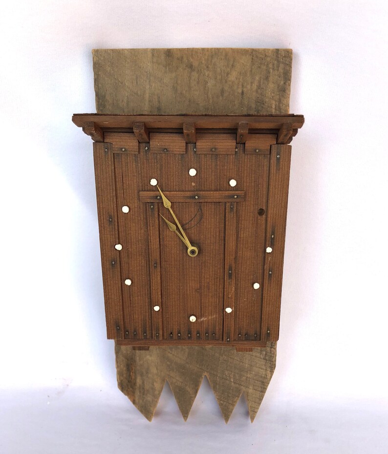 Vintage KITSCH Rustic Handmade OUTHOUSE CLOCK/ Cabin Decor Etsy