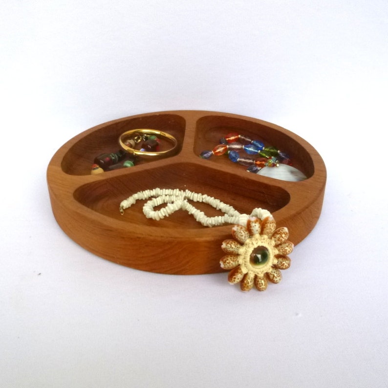 Vintage TEAK JEWELRY CADDY Etsy