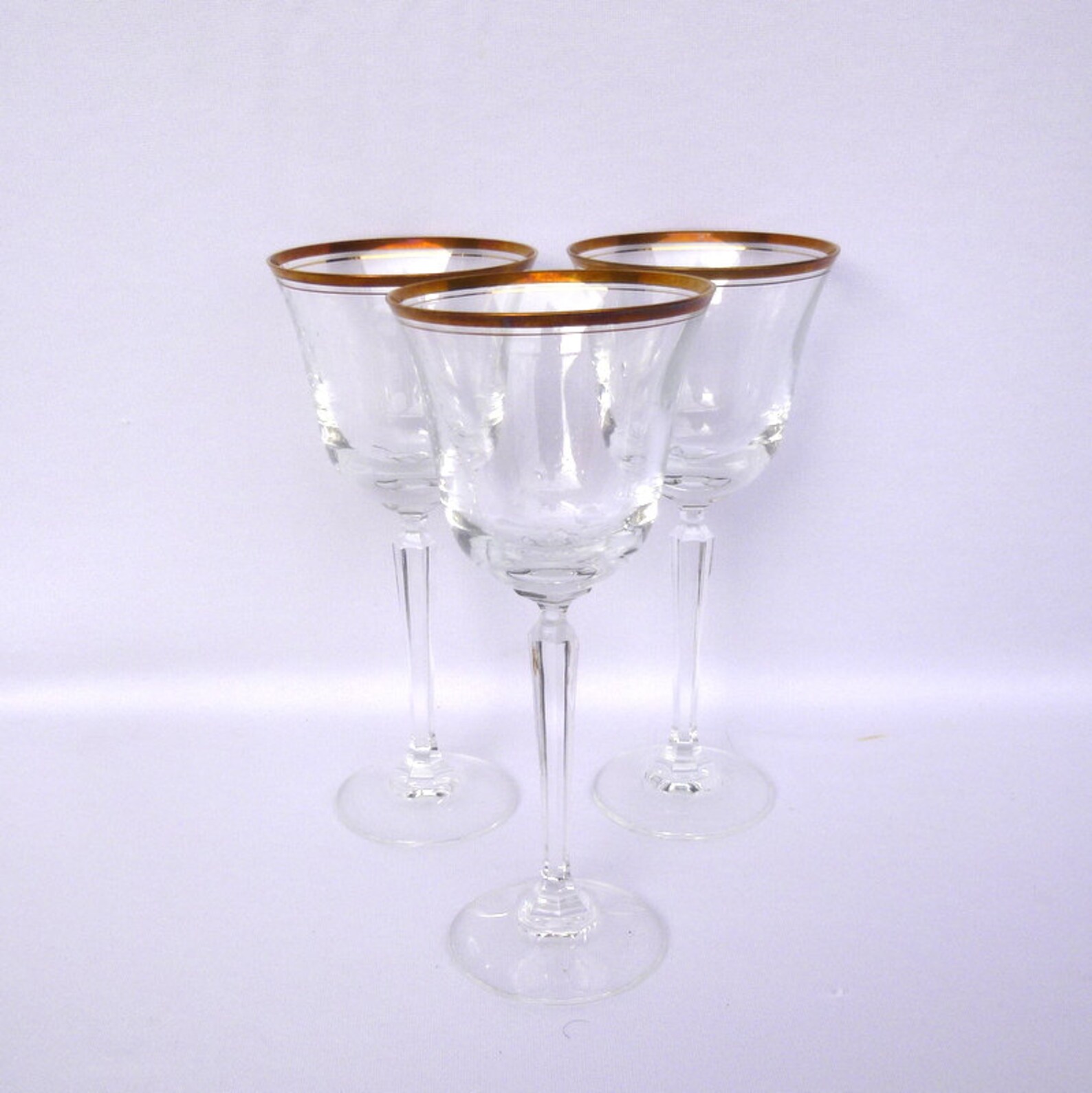 Vintage LEAD CRYSTAL GOBLET Trio/ Wedding Toast Glasses Etsy