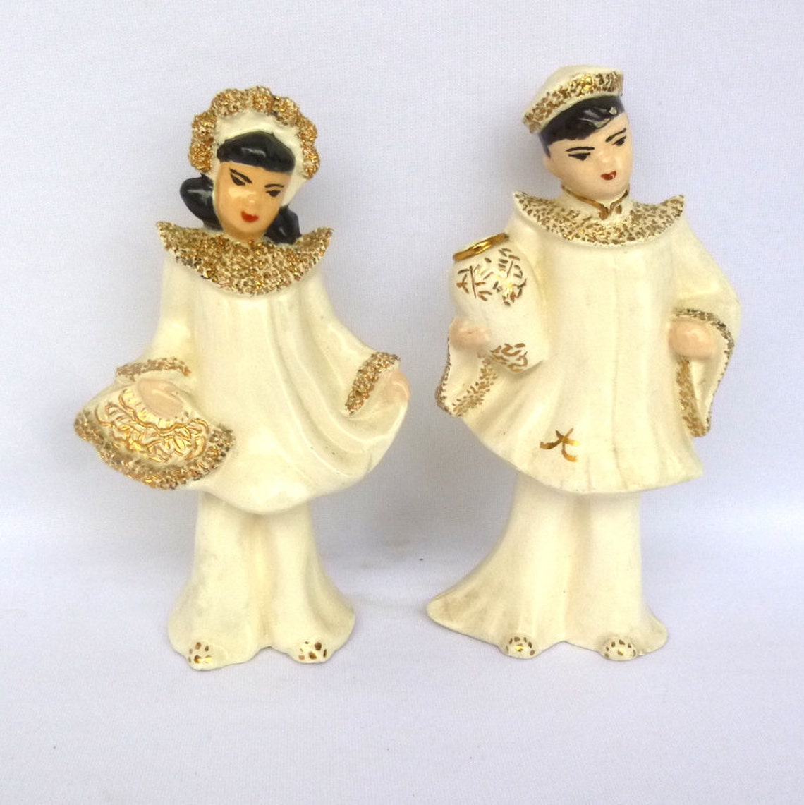 Mod Vintage ASIAN CERAMIC Figurines/couple Etsy