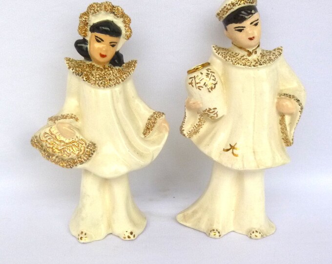 Mod Vintage ASIAN CERAMIC Figurines/couple Etsy
