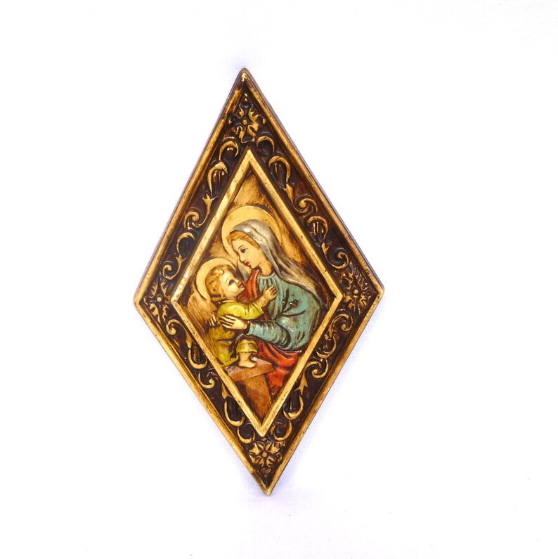 VINTAGE Cast WALL MADONNA